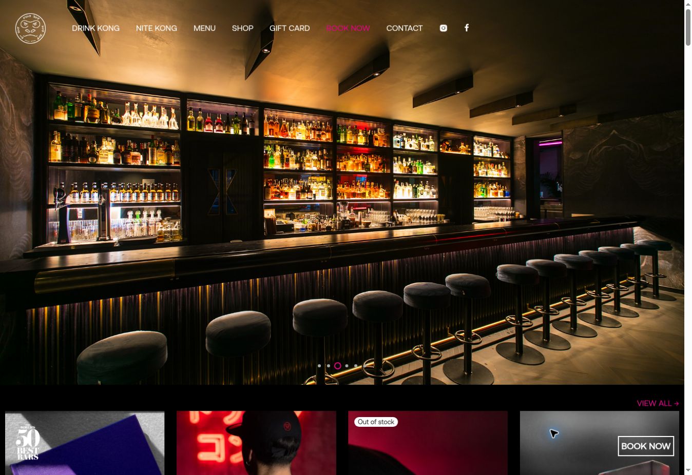 Screenshot reale del sito Drink Kong